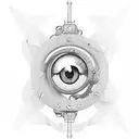 eye diving bell tattoo design idea