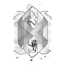 man stuck inside a diving bell tattoo design idea