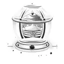 man stuck inside a diving bell tattoo design idea