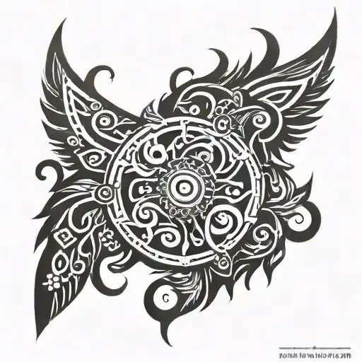 tribal pec tattoo design idea