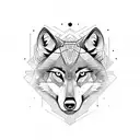 wolf face tattoo design idea