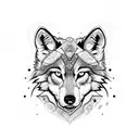 wolf face tattoo design idea