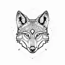 wolf face tattoo design idea