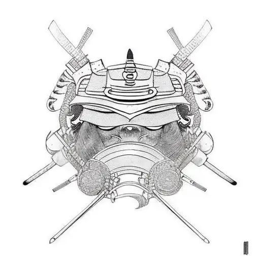 Samurai in full armour  tattoo design idea