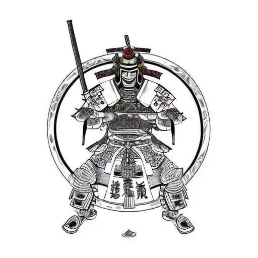 Samurai in full armour  tattoo design idea