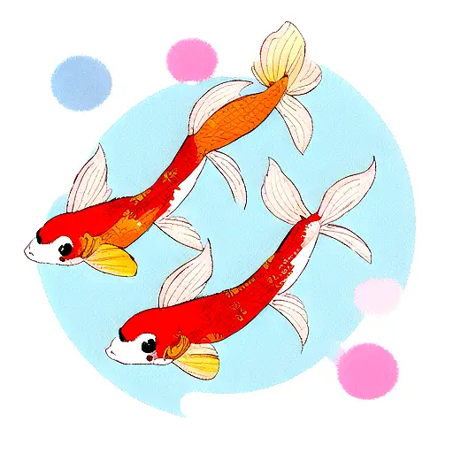 2 Koi Fish tattoo design idea