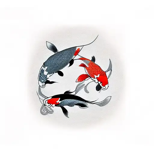 2 Koi Fish tattoo design idea