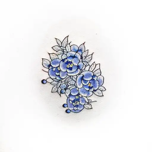 blueberry bush tattoo design idea