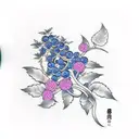 blueberry bush tattoo design idea