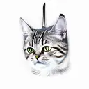 tabby cat samurai katana tattoo design idea