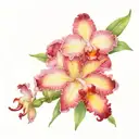 Layla flowers growing & 1 Cattleya  tattoo design idea