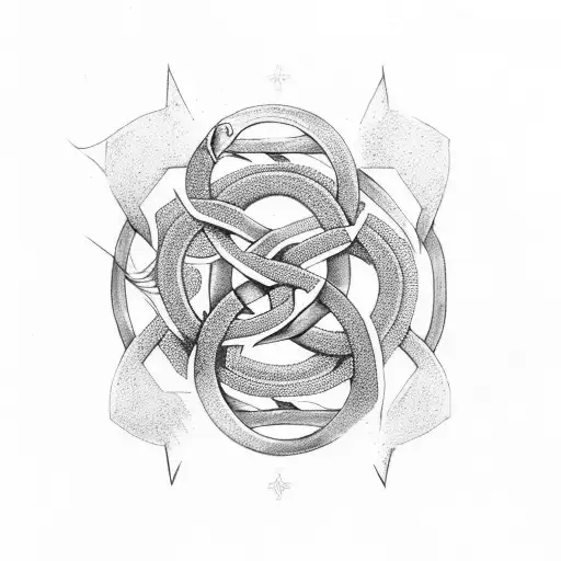 trinity knot within ouroboros tattoo design idea