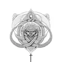 trinity knot within ouroboros tattoo design idea