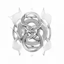 trinity knot within ouroboros tattoo design idea