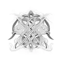 trinity knot within ouroboros tattoo design idea