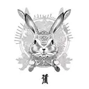 bunny tattoo design idea