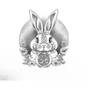 bunny tattoo design idea