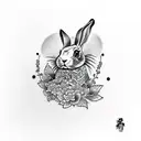 bunny tattoo design idea