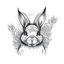 bunny tattoo design idea