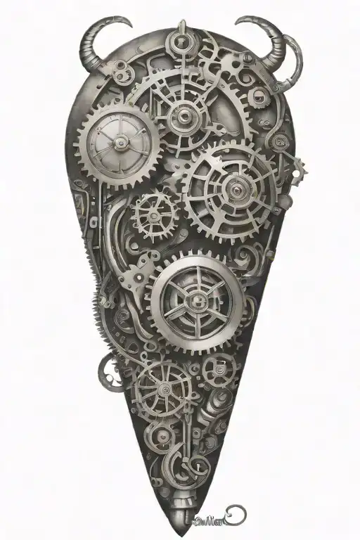 steampunk tattoo for leg tattoo design idea