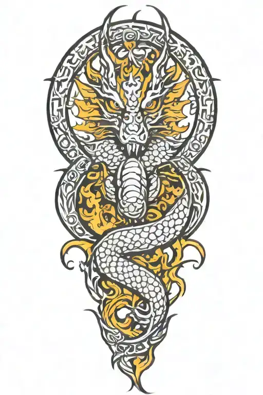 fire dragon tattoo design idea