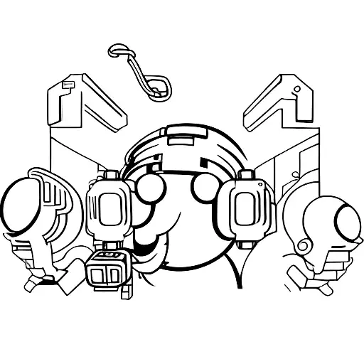 Video game character immersed in a techno acid rave tattoo design idea