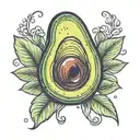 avocado cartoon version tattoo design idea