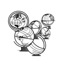 small globe tattoo design idea