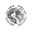 small globe tattoo design idea