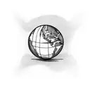 small globe tattoo design idea