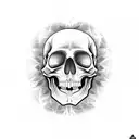 clock Skull Engel way tattoo design idea