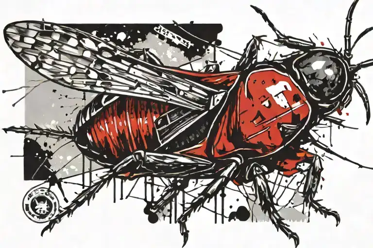 cockroach with eyelashes tattoo design idea