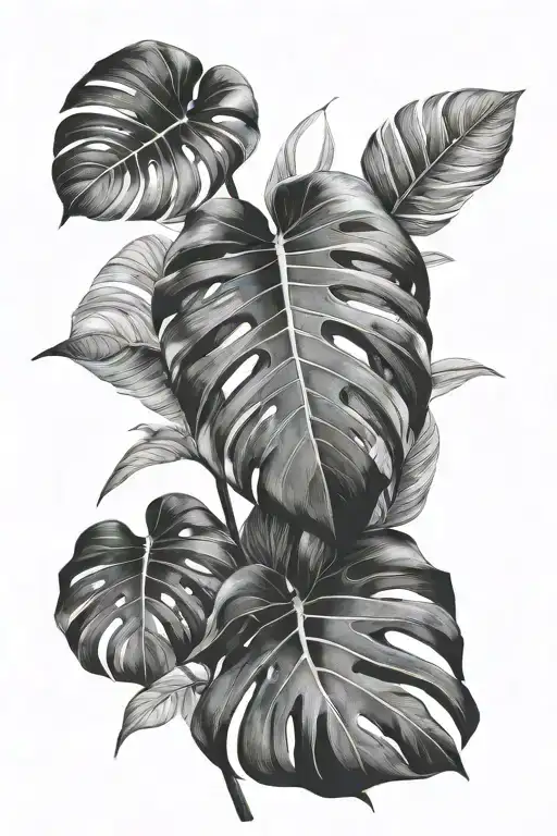 Monstera Deliciosa tattoo design idea