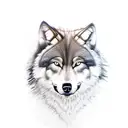realistic dark timber Wolf with Moon on forehead tattoo design idea