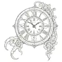 evil clock that goes backwards instead of forward facing cowboy tattoo design idea