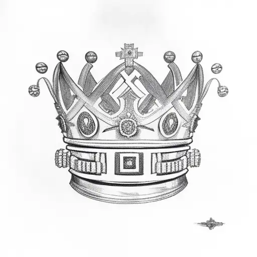 king crown traditional greek tattoo design idea