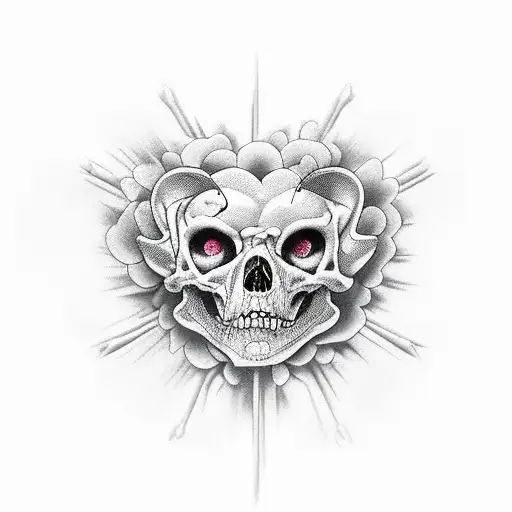 Corazón humano con mar tattoo design idea