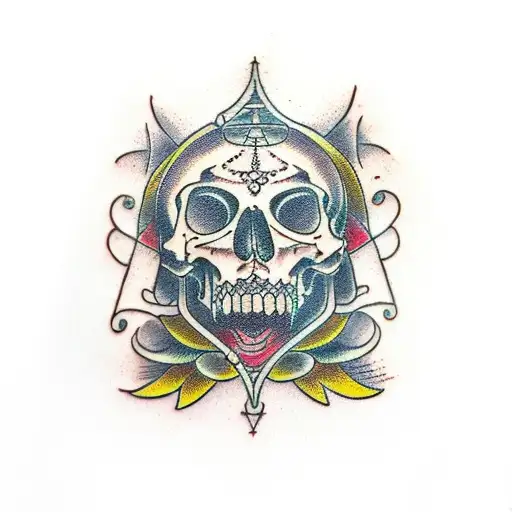 memento mori hourglass tattoo design idea