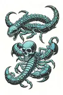 scorpion on skull  tattoo design idea