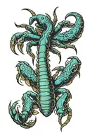 scorpion on skull  tattoo design idea