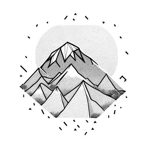 mountain volcano ocean trecking  tattoo design idea