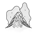 mountain volcano ocean  tattoo design idea