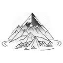 mountain volcano ocean  tattoo design idea