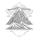 mountain volcano ocean  tattoo design idea