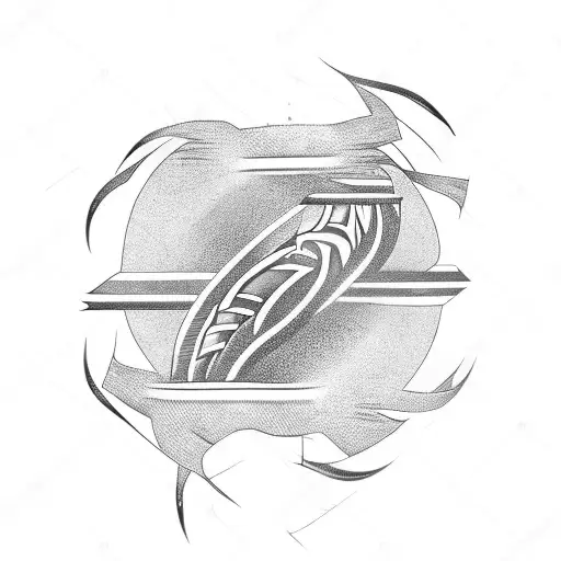 eel wrapped around trident with electricity sparks around it tattoo design idea
