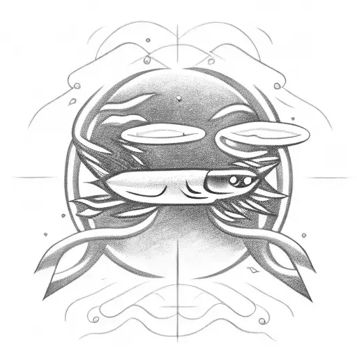 eel wrapped around a trident with electricity sparks around it tattoo design idea