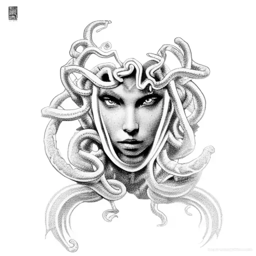 Combine elements from the video game and Medusa to create a unique tattoo design tattoo design idea