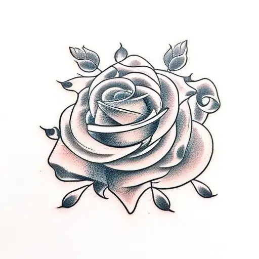 tools with roses tattoo design idea