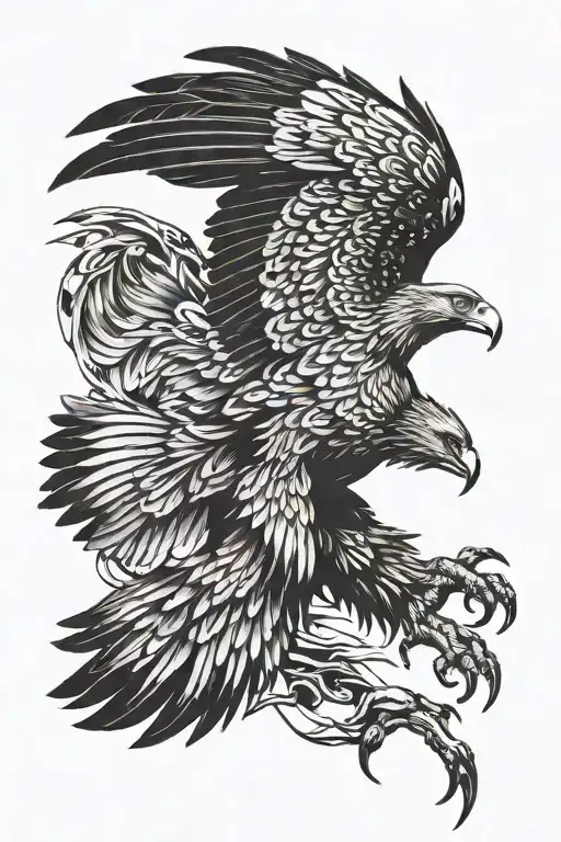 wedged tailed eagle soaring eagle carrying tattoo design idea