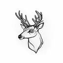 Deer head tattoo design idea